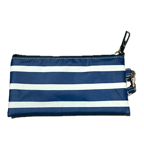 Scout Blue and White Striped Wristlet